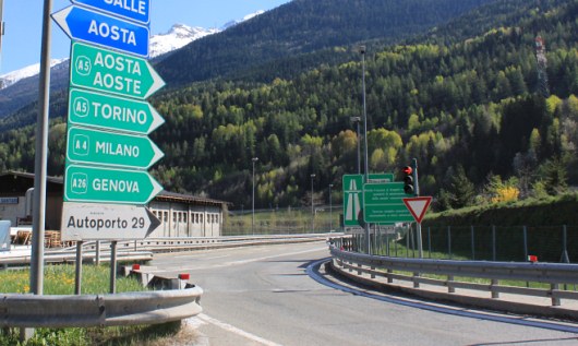 L'autostrada A5 chiuderà tra Entrèves e Aosta Ovest per lavori