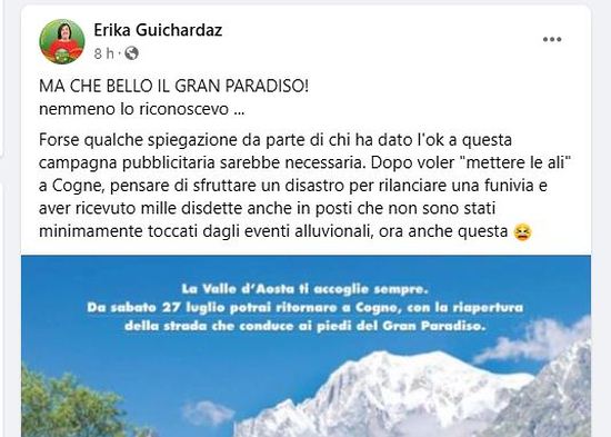 Foto del Monte Bianco per la riapertura di Cogne: la pubblicità diventa un caso