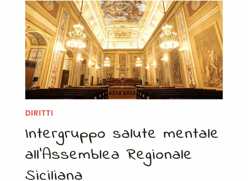 L'Assemblea Regionale Siciliana costituisce un intergruppo sulla salute mentale